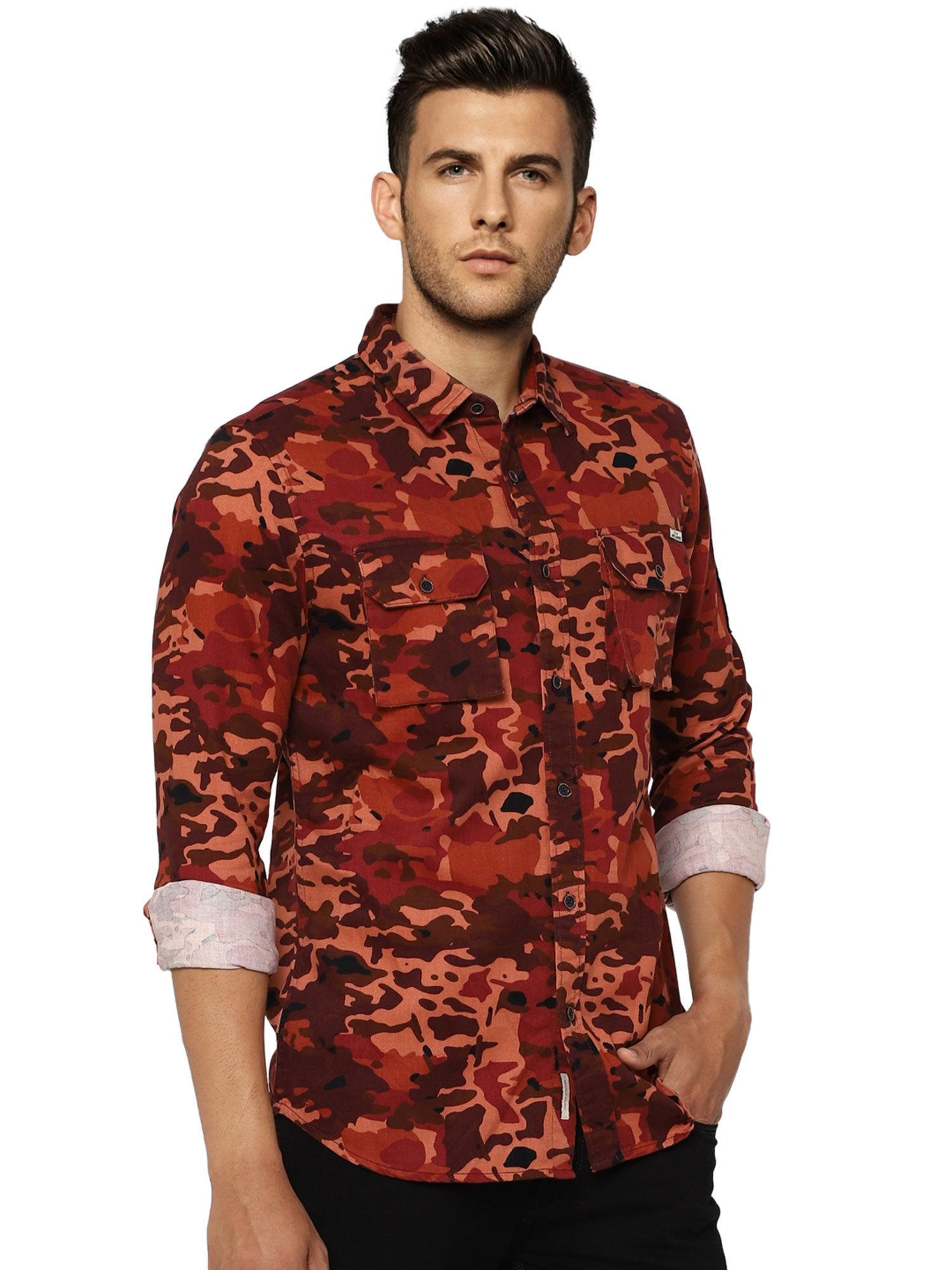 brown camo full sleeves shirt