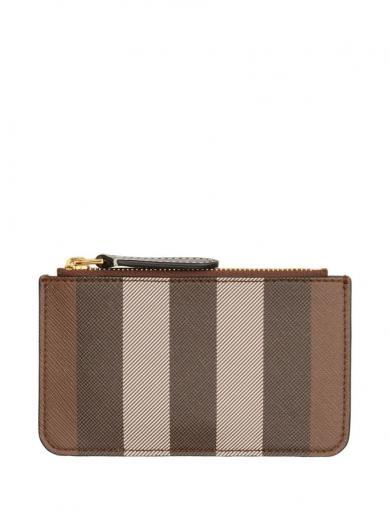 brown check motif case holder