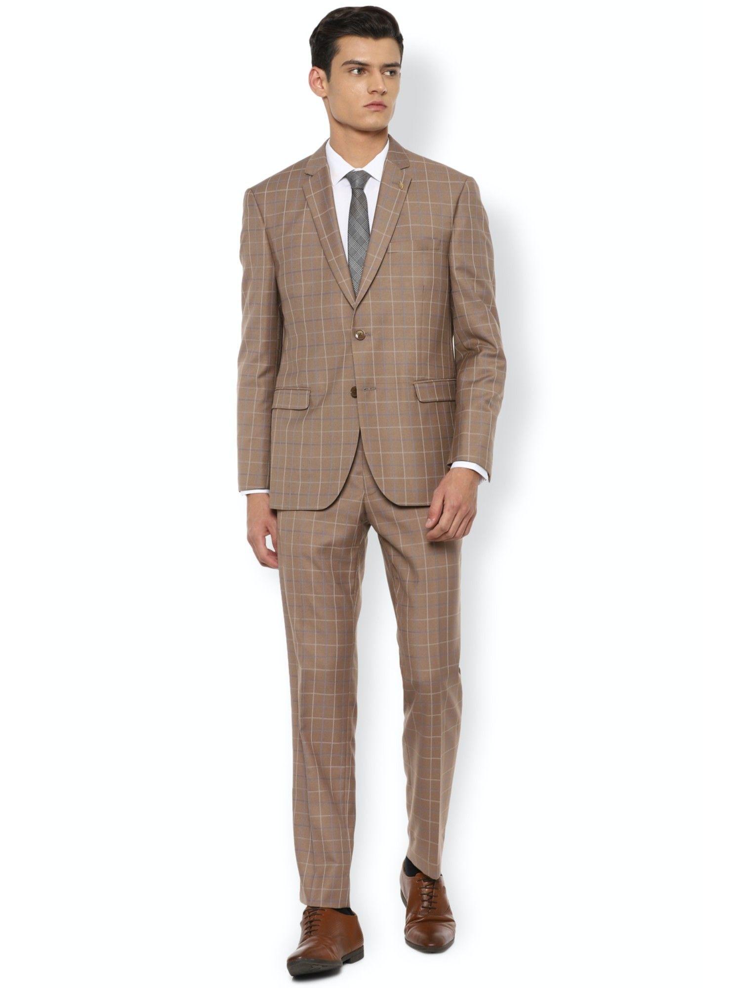 brown check suit (set of 2)