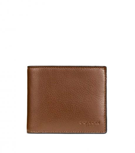 brown compact id wallet