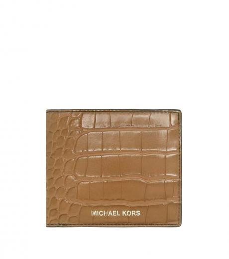 brown cooper croc embossed wallet