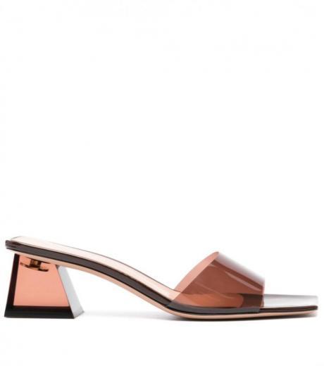 brown cosmic patent leather heel