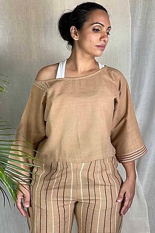 brown cotton handcrafted top