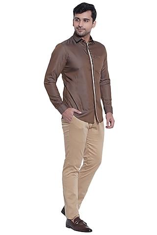 brown cotton shirt