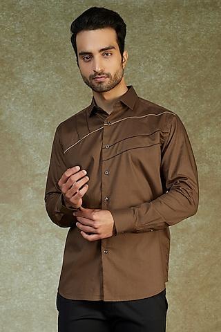 brown cotton shirt