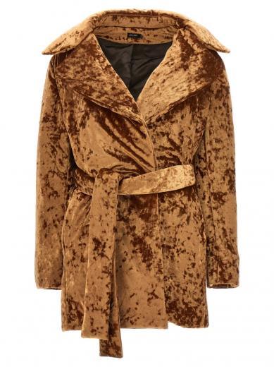 brown crushed velvet coat