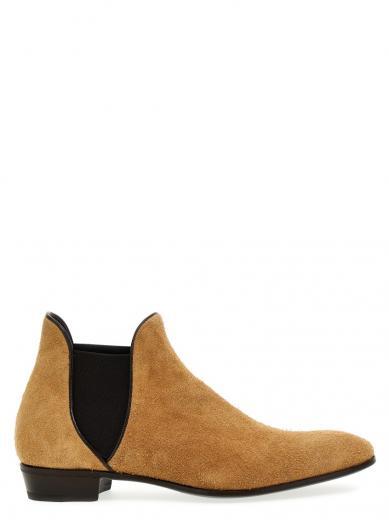 brown desert enamel ankle boots