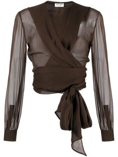 brown draped design top