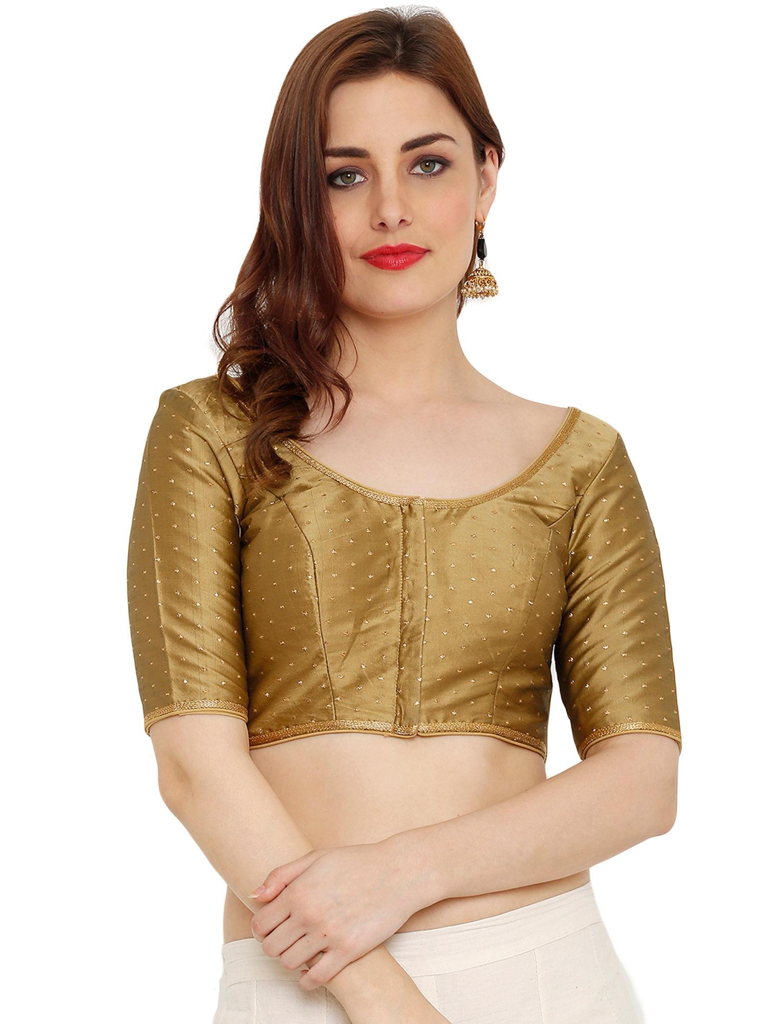 brown dupion silk readymade padded blouse