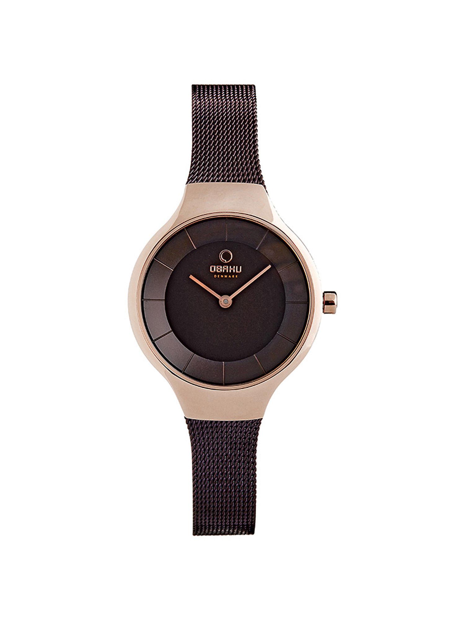 brown ekko round dial analog watch -v166lxvnmn