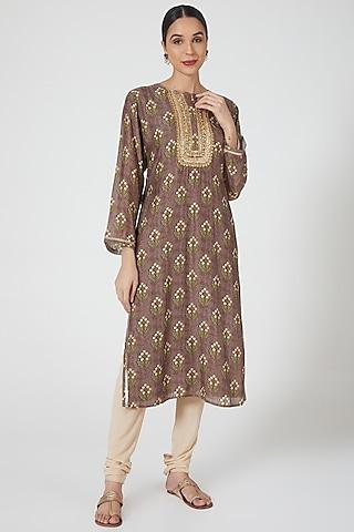 brown embellished tunic