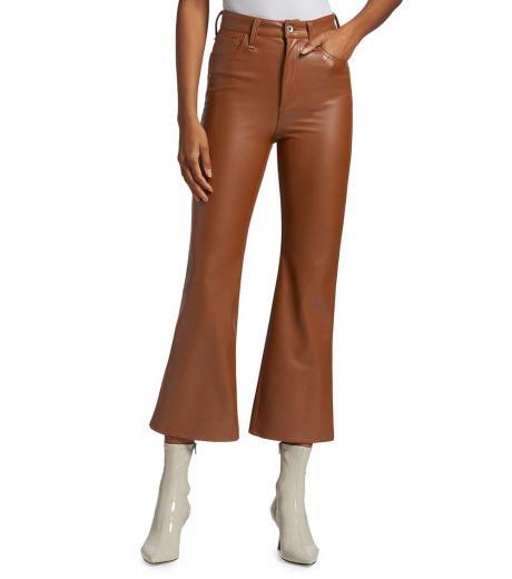 brown flared faux pants