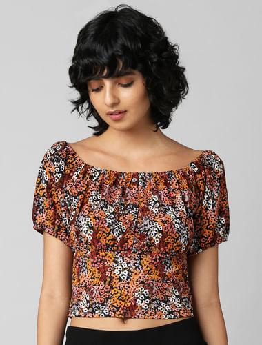 brown floral top