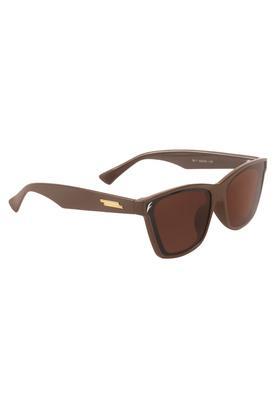 brown frame brown lens uv protected fashion square sunglasses