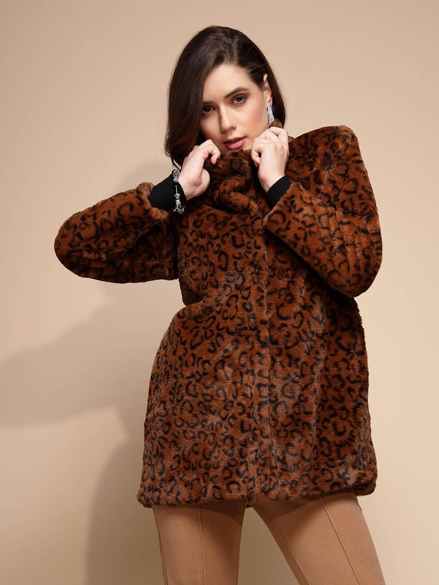 brown full sleeve coat