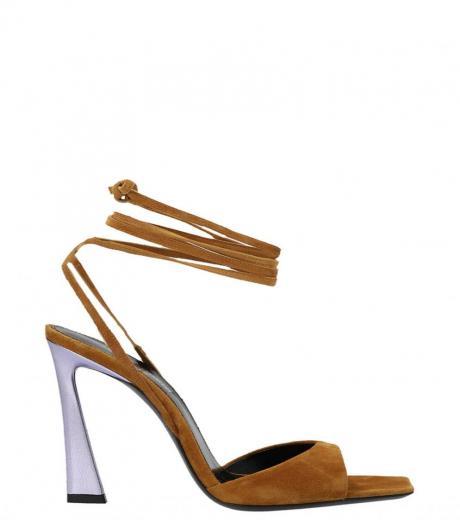 brown hasa open toe heels