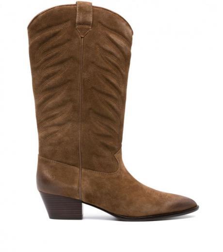 brown heaven suede texan boots