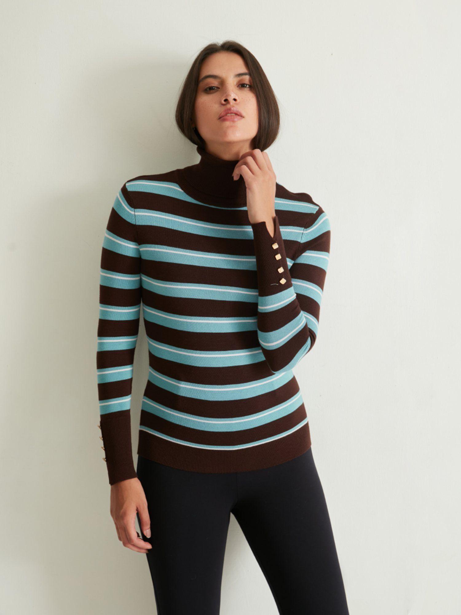 brown high neck pullover