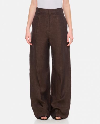 brown high waisted trousers