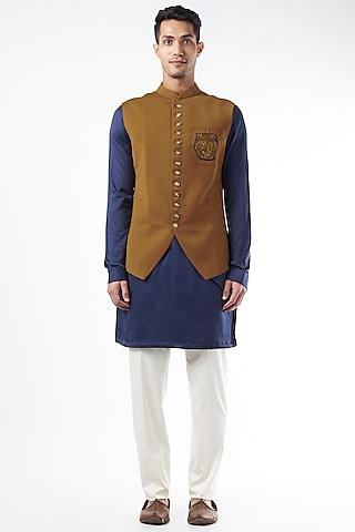 brown italian suiting bundi jacket