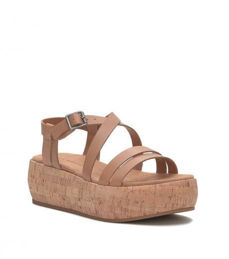 brown jacobean platform sandals