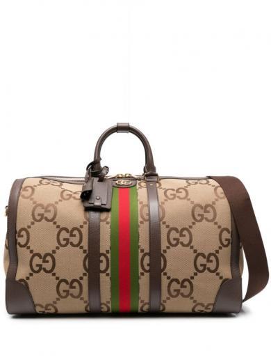 brown jumbo gg duffle bag