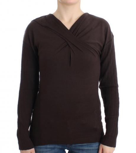 brown knitted wool sweater