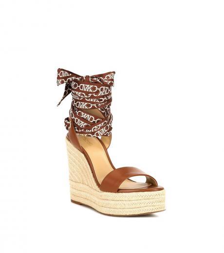 brown leather espadrille wedges