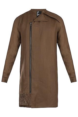 brown linen shacket