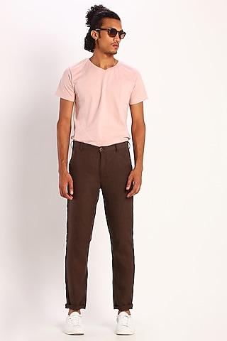 brown linen trousers