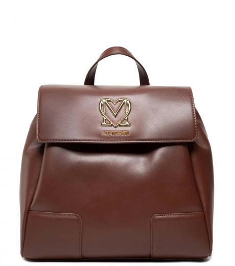 brown logo plaque small backpack