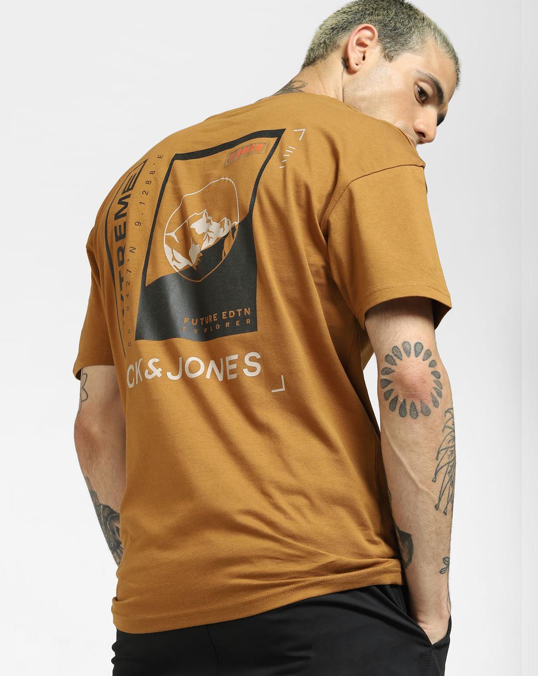 brown logo print crew neck t-shirt