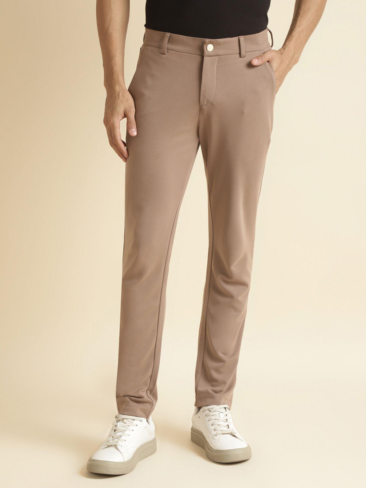 brown mens gold finish trouser reg