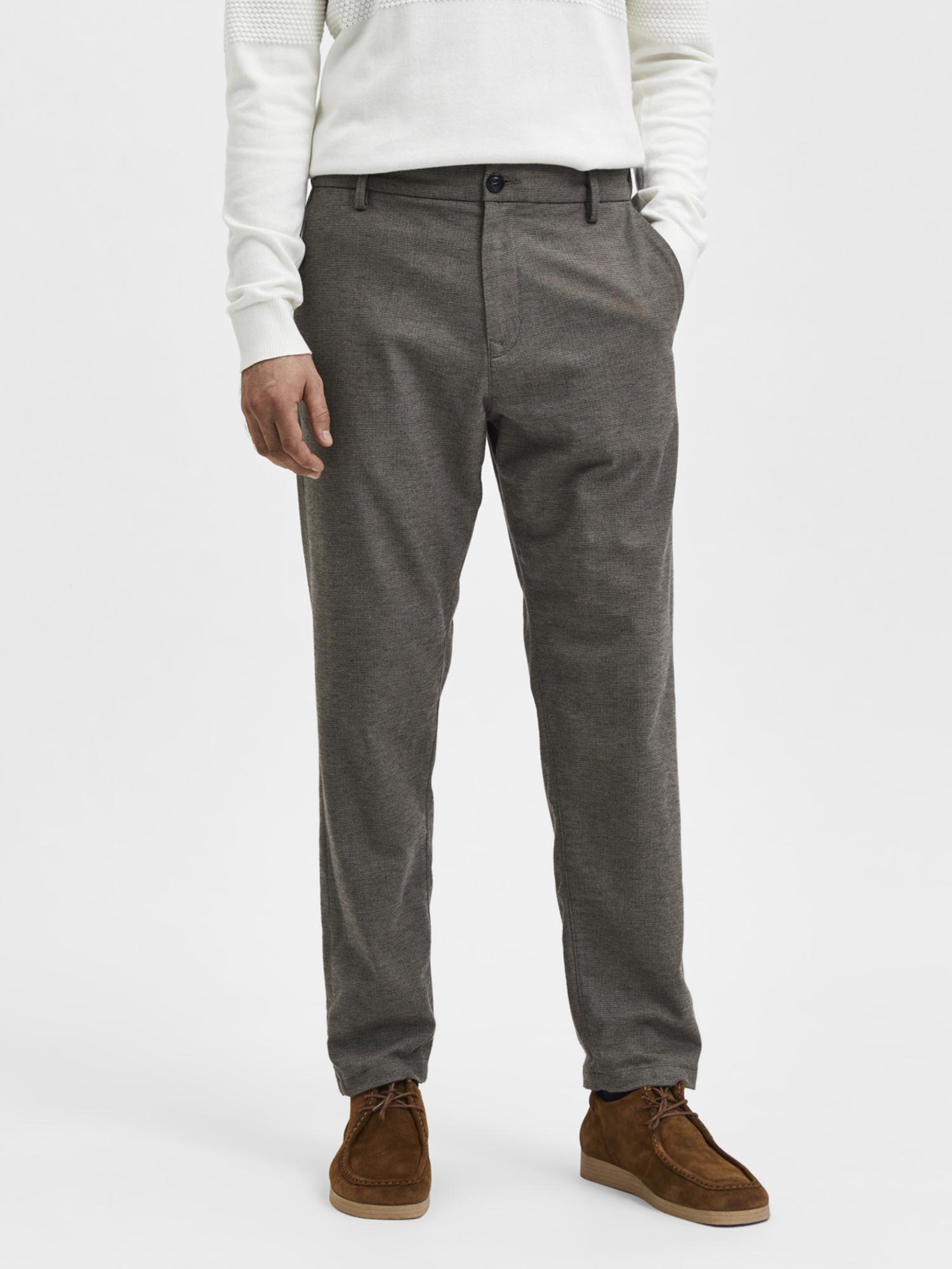 brown mid rise semi-tailored chinos