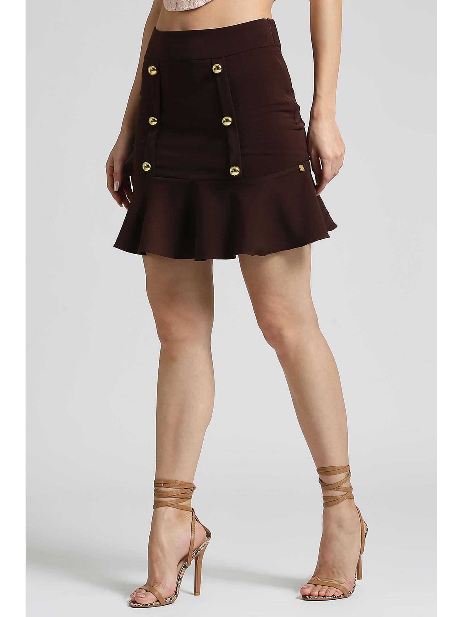 brown mini skirt