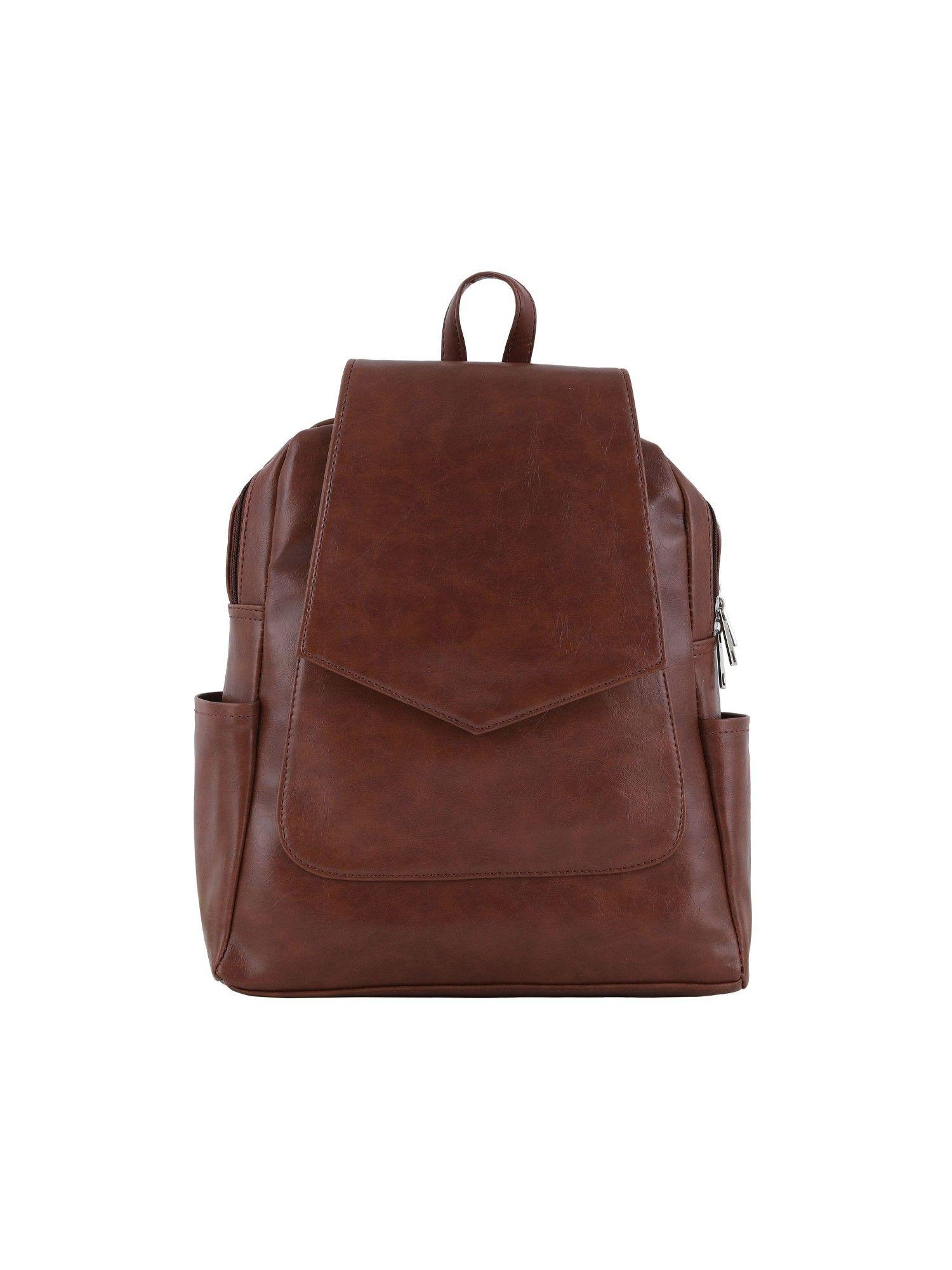 brown multipocket backpack