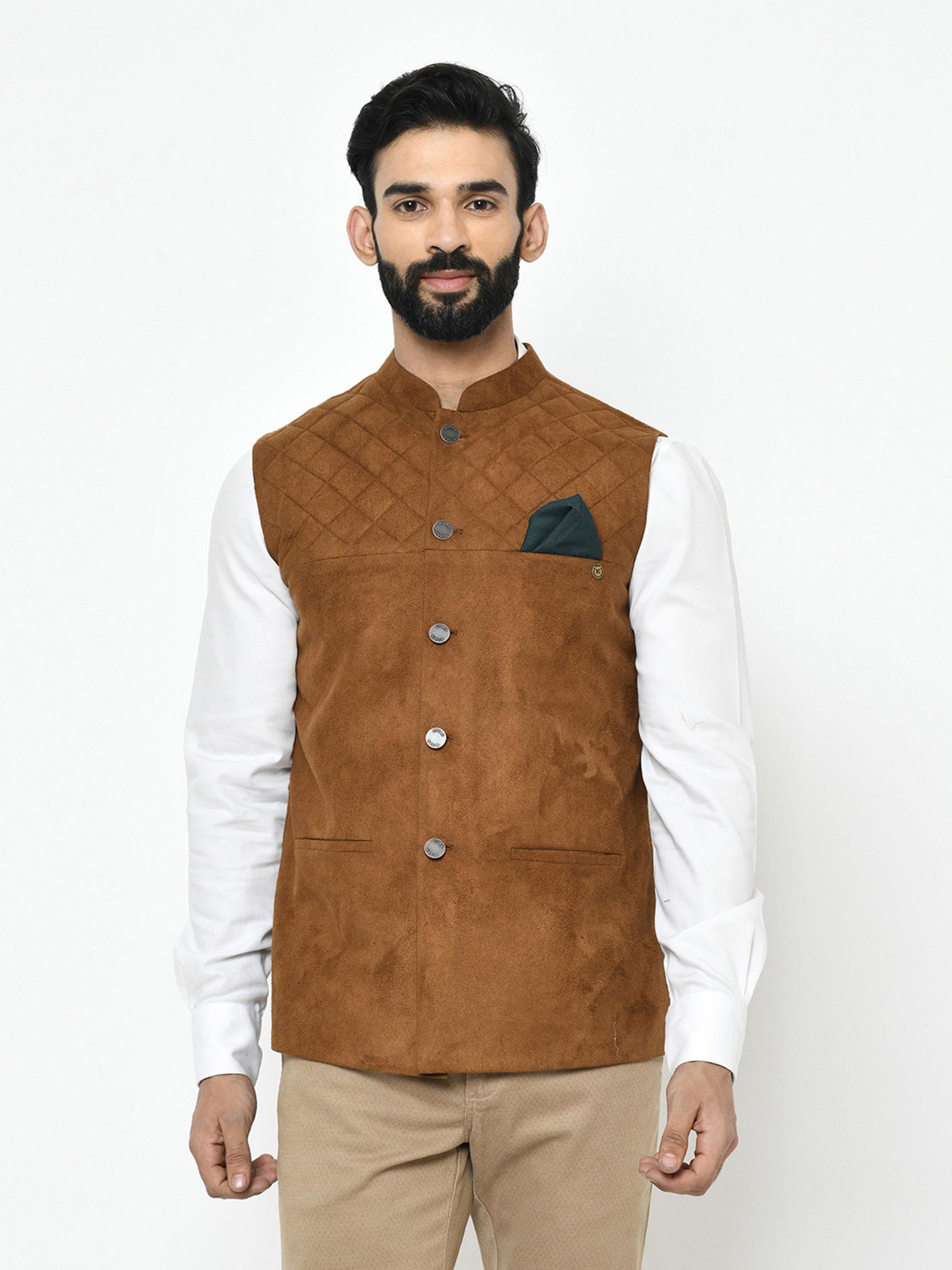 brown nehru jacket