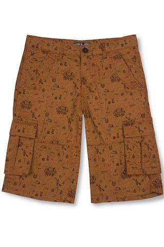 brown print casual boys regular fit shorts