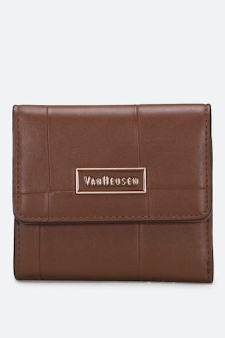 brown print formal pu women wallet