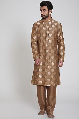brown printed kurta