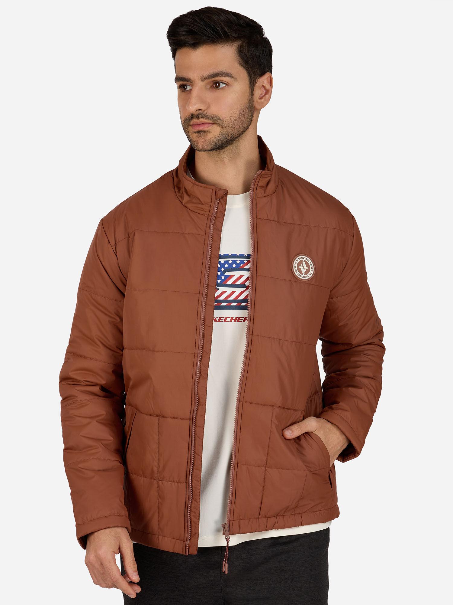 brown puffer fz jacket
