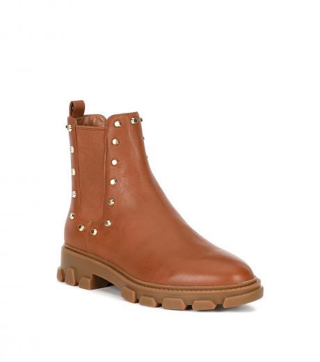 brown ridley studded leather boots
