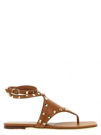 brown rockstud sandals