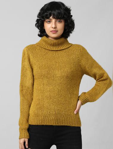 brown roll neck pullover