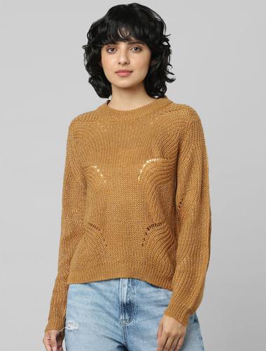 brown shimmer pullover