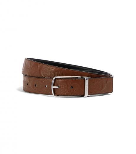 brown signature reversible logo cut to size belt