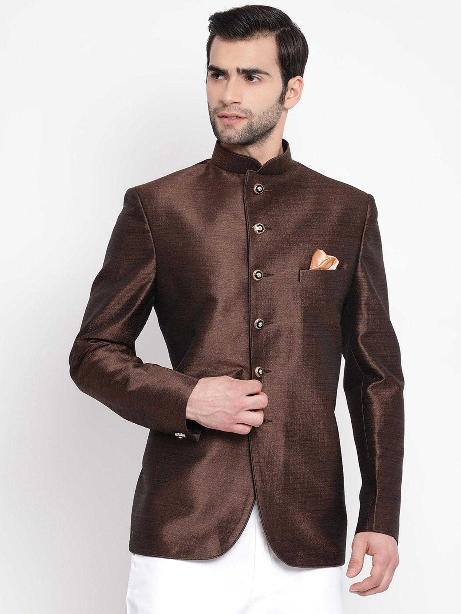 brown silk blend jodhpuri