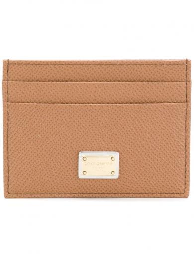 brown slick logo cardholder