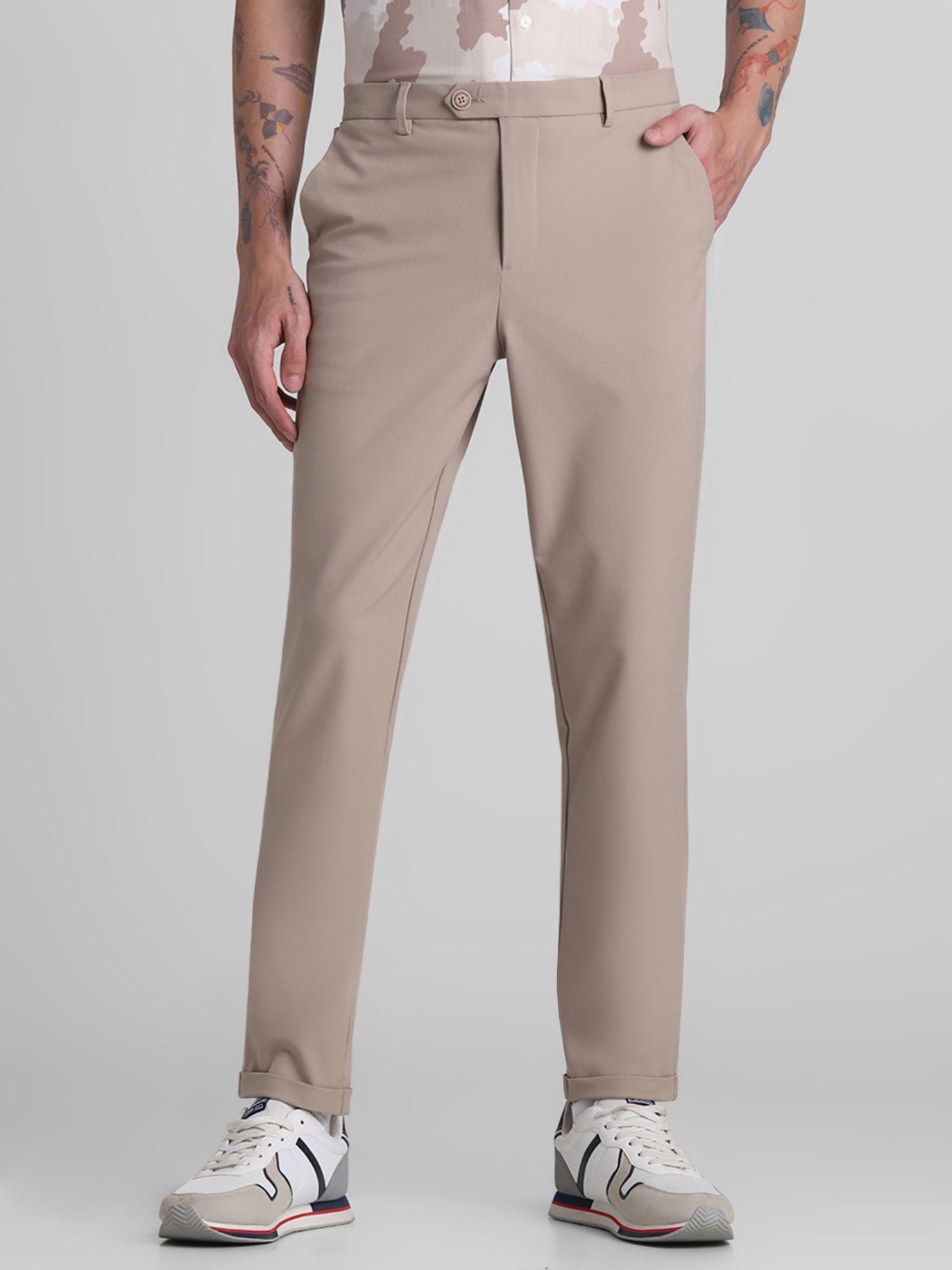 brown slim fit stretch pants