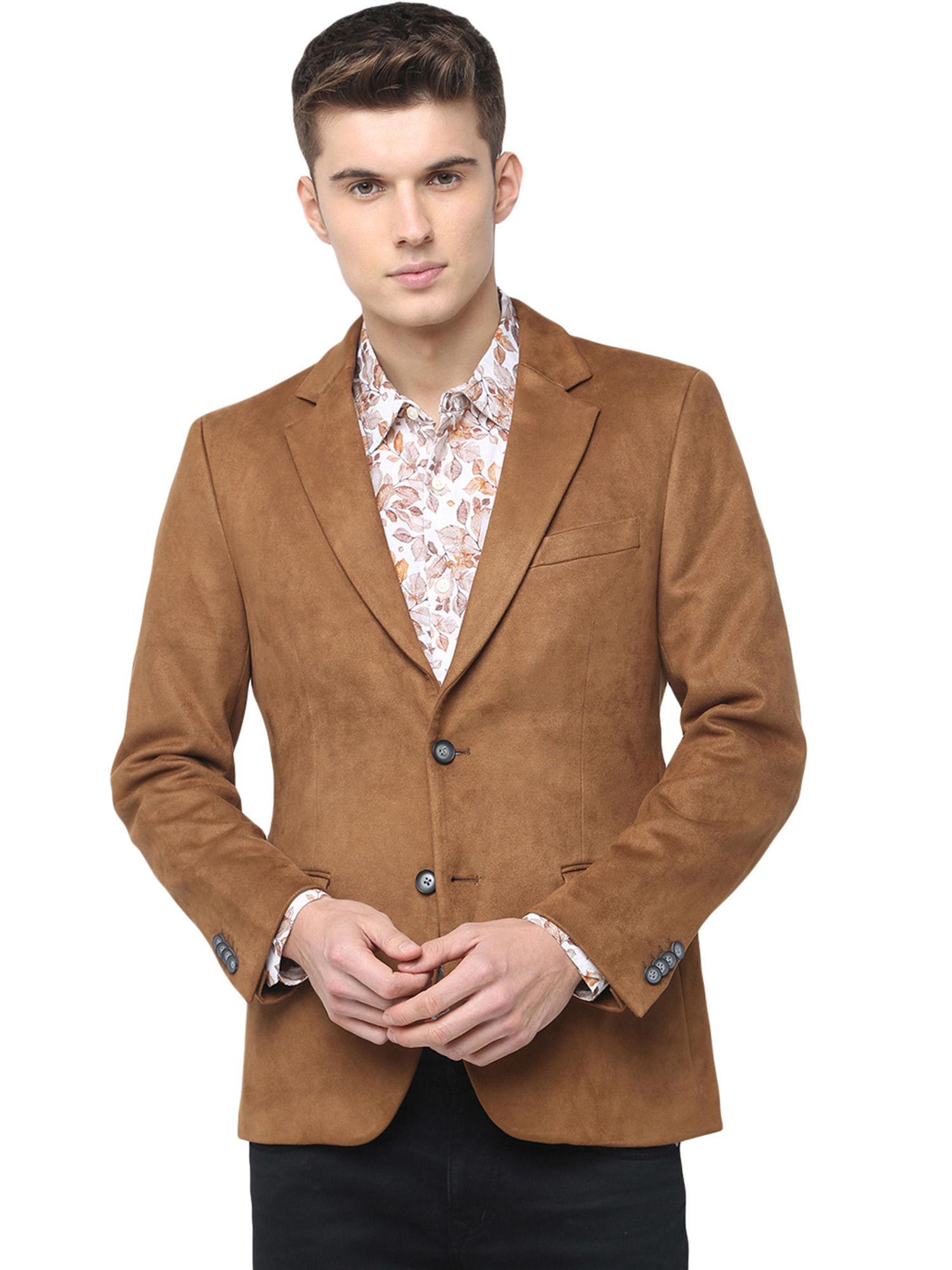 brown solid blazer